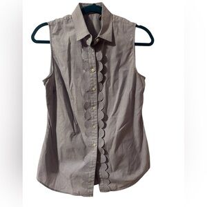 Banana Republic scalloped sleeveless Riley Button shirt women’s size 6